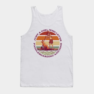 Girl Dog and Paddle Board Tank Top